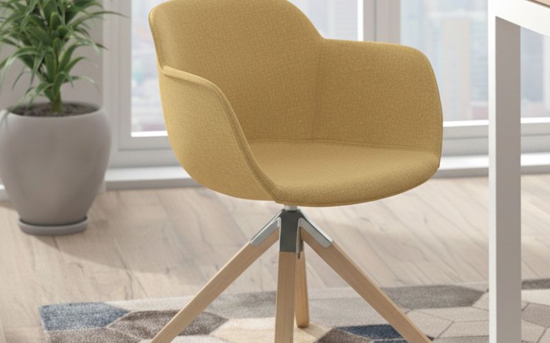 gelber Stuhl auf Teppich